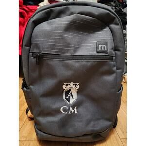 Travis Mathew Gray Backpack TMB100 Approach 19L Travel Golf School Logo Work